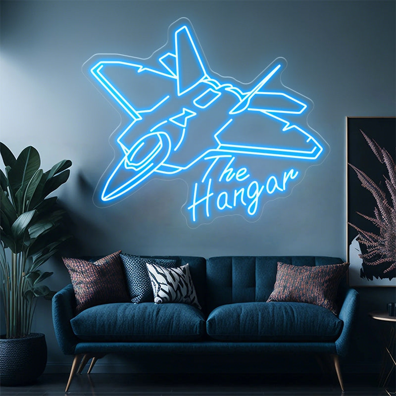 The Hangar Jet Custom Neon Sign - Custom LED neon sign front view