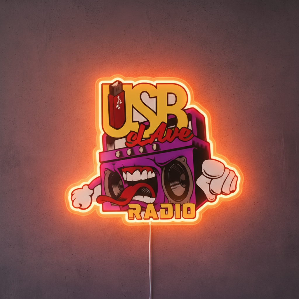 ShineNeon™ Slave Radio LED Neon Sign Wall Decor for Studio & Bar (USB Power)