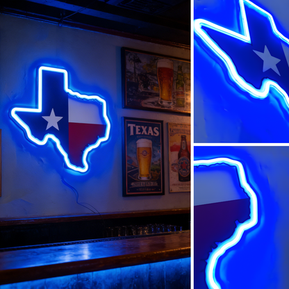 Texas USB LED Neon Sign Lone Star State Wall Light or Texas Pride Decor