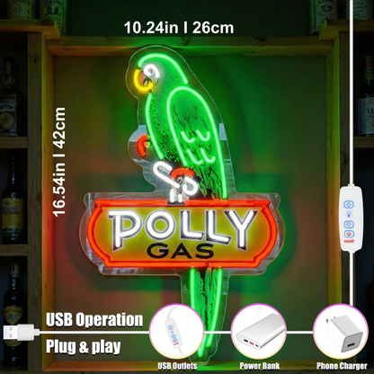 ShineNeon™ Retro Gas Station Parrot | Vintage Americana Garage Sign