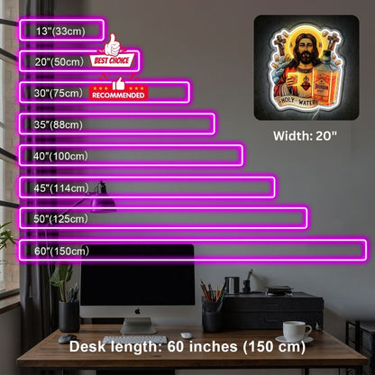 ShineNeon™ Holy Water Bourbon Jesus Neon Sign - Funny Home Bar & Man Cave Wall Decor - USB Power