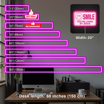 ShineNeon™ Jesus Loves You Smile LED Neon Sign Home Wall Faith Decor USB Powered
