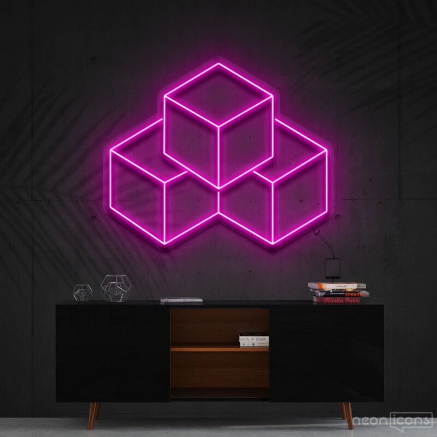3d Cubes Led Neon Sign Fgeometric Art Lovers - Shineneon