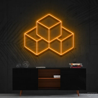 3d Cubes Led Neon Sign Fgeometric Art Lovers - Shineneon