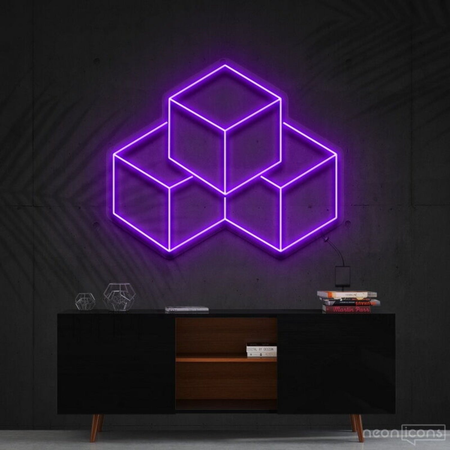 3d Cubes Led Neon Sign Fgeometric Art Lovers - Shineneon