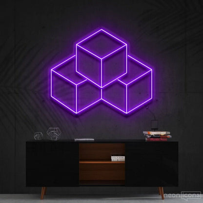 3d Cubes Led Neon Sign Fgeometric Art Lovers - Shineneon