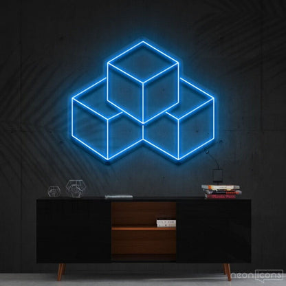 3d Cubes Led Neon Sign Fgeometric Art Lovers - Shineneon
