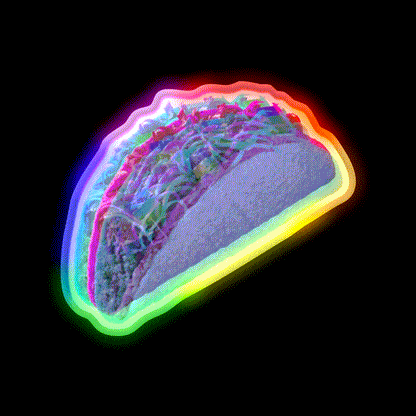 3D Taco Led Neon Sign Mexican Food Sign Rgb Color - LED neon sign close-up detail