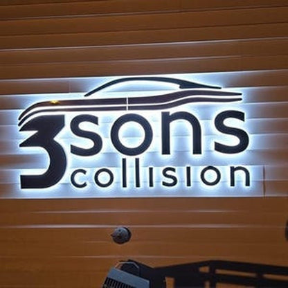 3Sons Collision 3D Backlit Channel Letters Led Light Sign - Shineneon