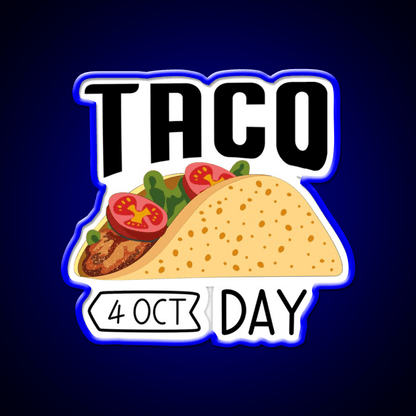 4 October Taco Day Wacky Taco Led Neon Sign Mexican Food Sign Rgb Color - Shineneon