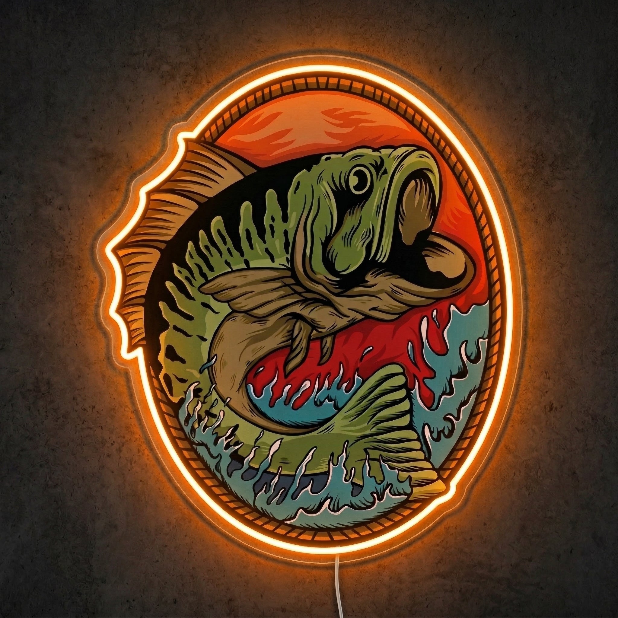 ShineNeon™ Largemouth Lake Badge neon sign USB Power - LED neon sign view 5