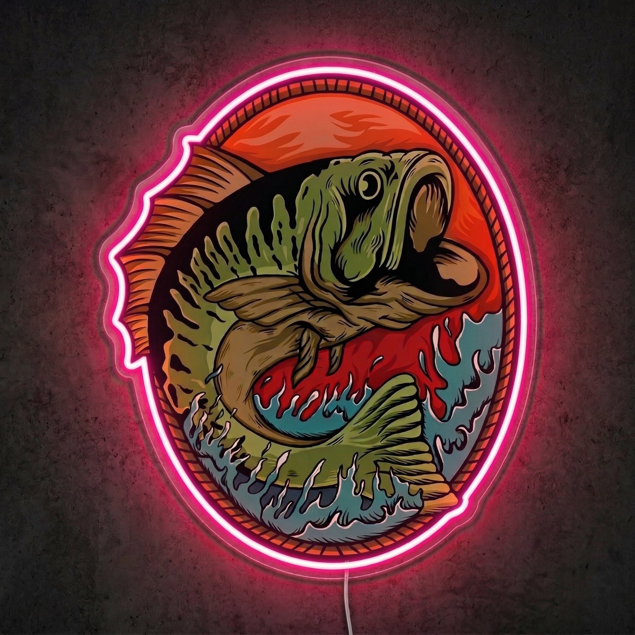 ShineNeon™ Largemouth Lake Badge neon sign USB Power - LED neon sign view 6