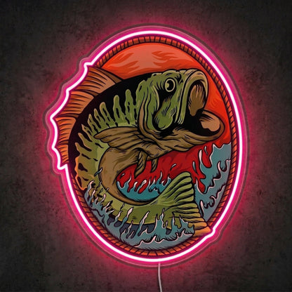 ShineNeon™ Largemouth Lake Badge neon sign USB Power - LED neon sign view 6