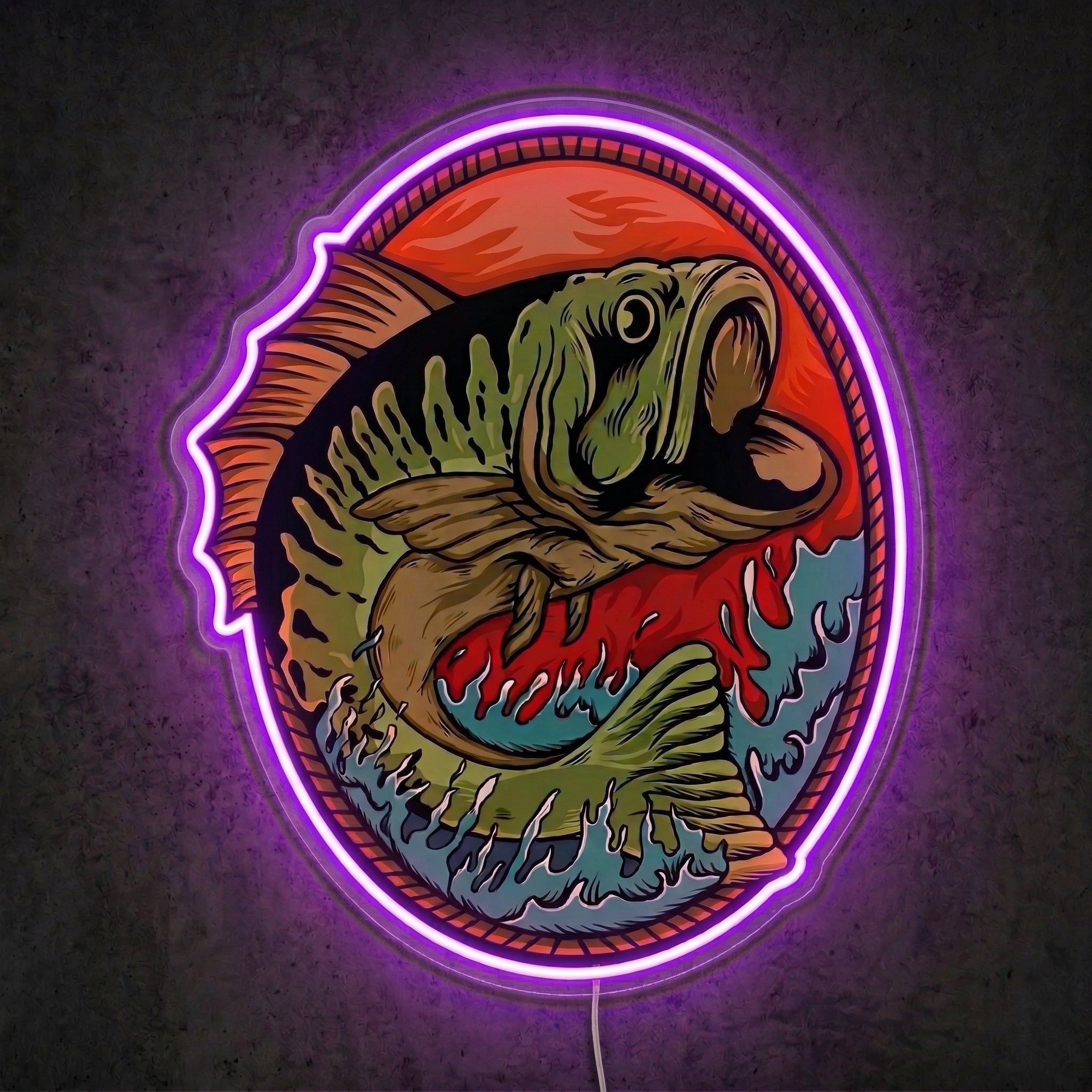ShineNeon™ Largemouth Lake Badge neon sign USB Power - LED neon sign view 7
