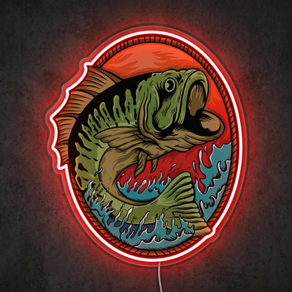 ShineNeon™ Largemouth Lake Badge neon sign USB Power - Size and dimension reference