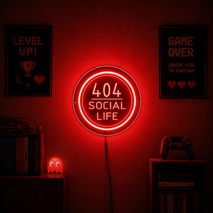 404 Social Life LED Neon Sign - 01 Original Product Image