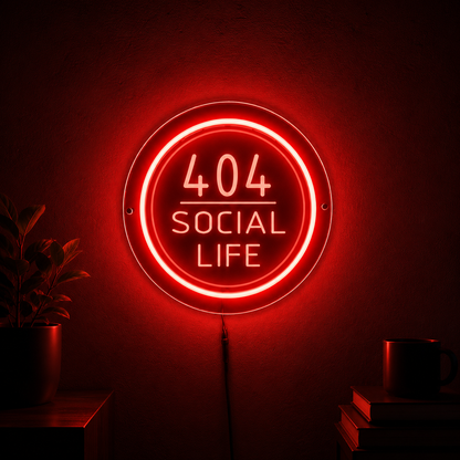 404 Social Life LED Neon Sign - 02 High-Converting Product Image