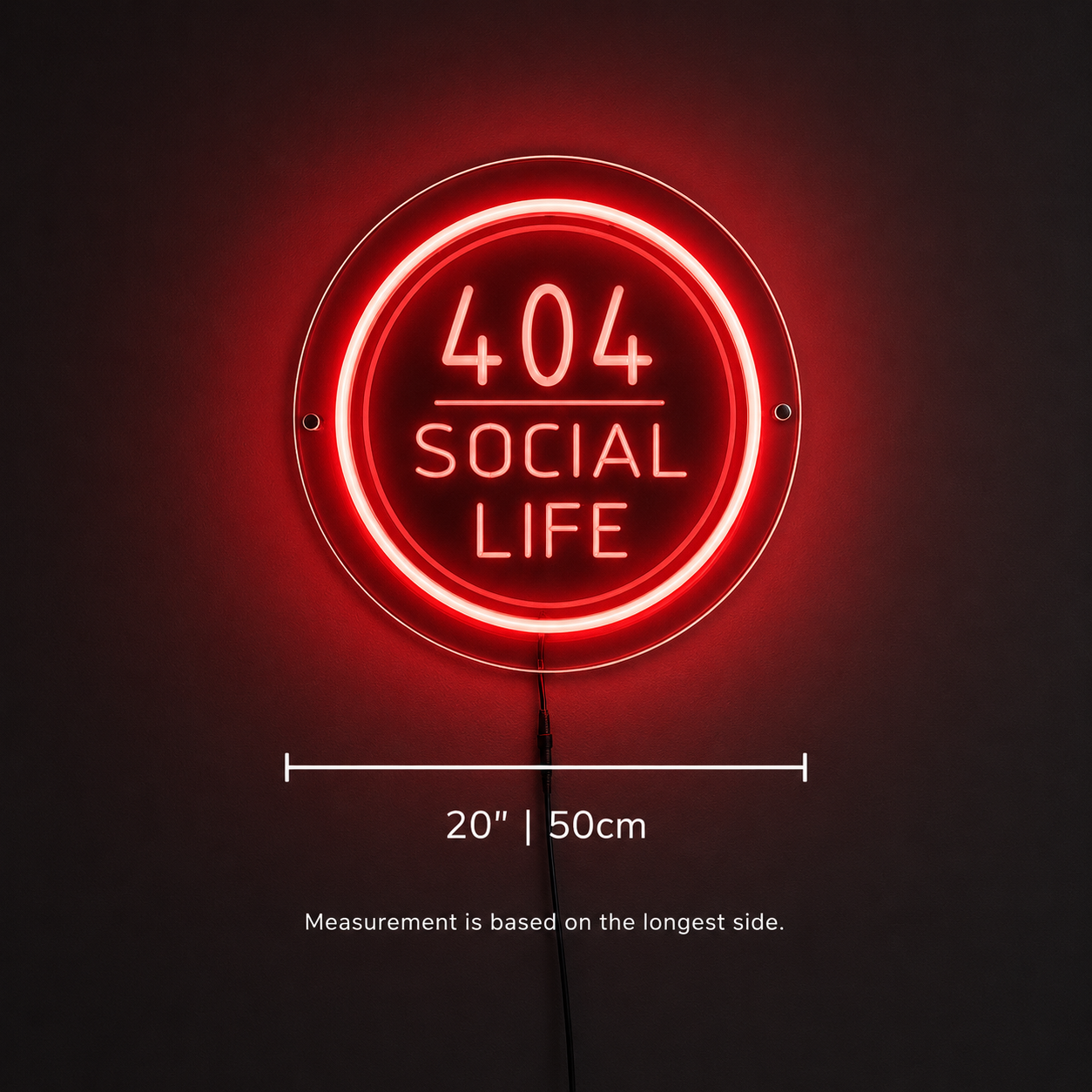 404 Social Life LED Neon Sign - 04 Size Image
