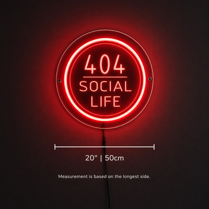 404 Social Life LED Neon Sign - 04 Size Image