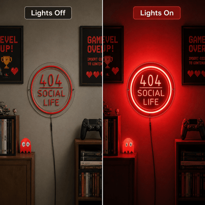 404 Social Life LED Neon Sign - Shineneon