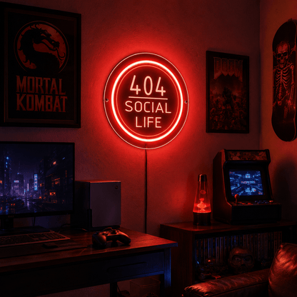 404 Social Life LED Neon Sign - Shineneon