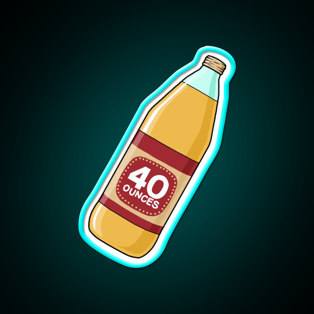 40Oz Bottle Beer Bar Decor Led Neon Sign Rgb Color - Size and dimension reference