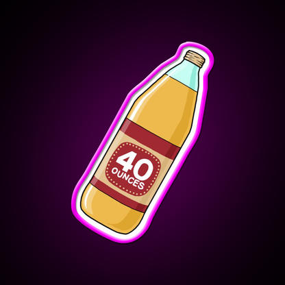 40Oz Bottle Beer Bar Decor Led Neon Sign Rgb Color - Neon sign mounted on wall in room