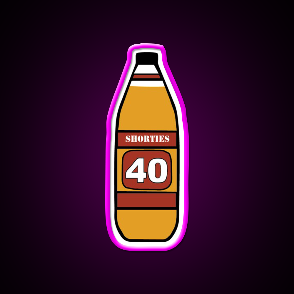 40S And Shorties Beer Bar Decor Led Neon Sign Rgb Color - Neon sign mounted on wall in room