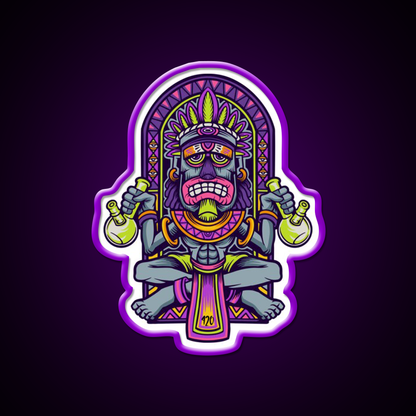 420 Aztec Art Weed Bong Stoner Hemp Inspired Green Leaf Led Neon Sign Rgb Color - LED neon sign view 9