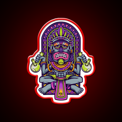420 Aztec Art Weed Bong Stoner Hemp Inspired Green Leaf Led Neon Sign Rgb Color - LED neon sign view 10