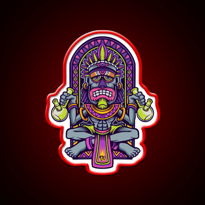 420 Aztec Art Weed Bong Stoner Hemp Inspired Green Leaf Led Neon Sign Rgb Color - Shineneon