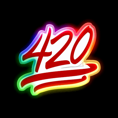 420 Emoji Hemp Inspired Green Leaf Led Neon Sign Rgb Color - LED neon sign close-up detail