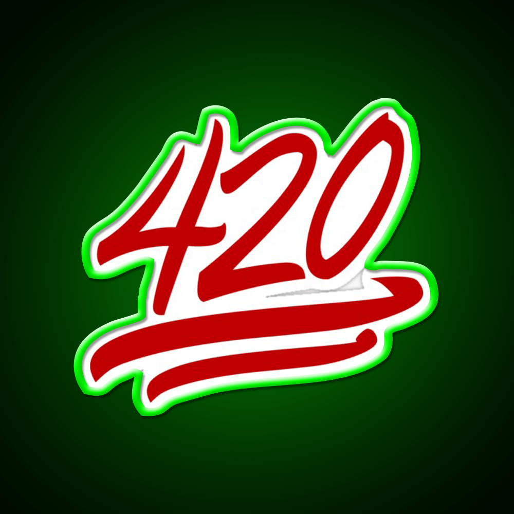 420 Emoji Hemp Inspired Green Leaf Led Neon Sign Rgb Color - Shineneon