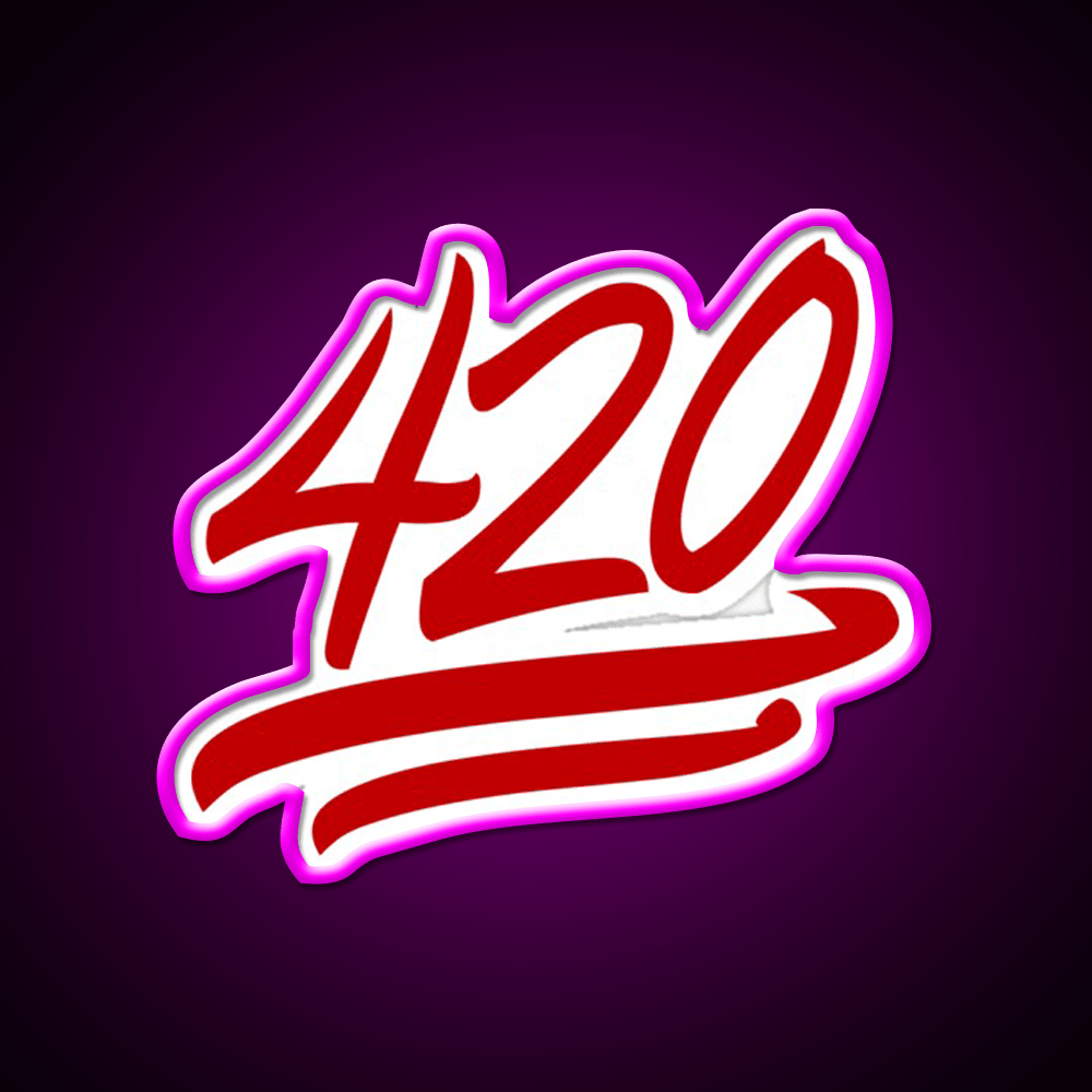 420 Emoji Hemp Inspired Green Leaf Led Neon Sign Rgb Color - Shineneon