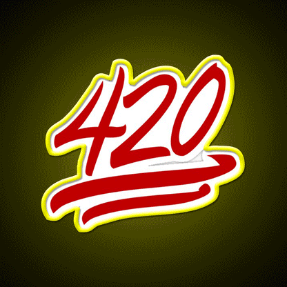 420 Emoji Hemp Inspired Green Leaf Led Neon Sign Rgb Color - Custom LED neon sign front view