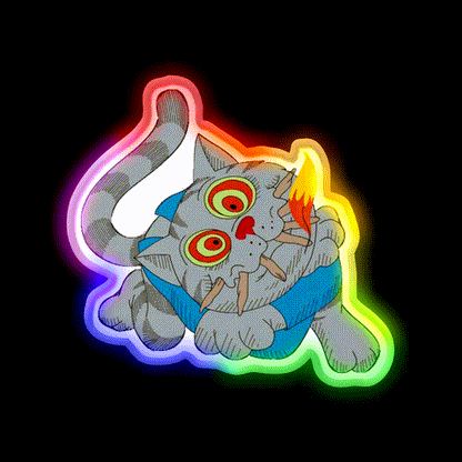 420 Fritz The Cat Hemp Inspired Green Leaf Led Neon Sign Rgb Color - LED neon sign close-up detail