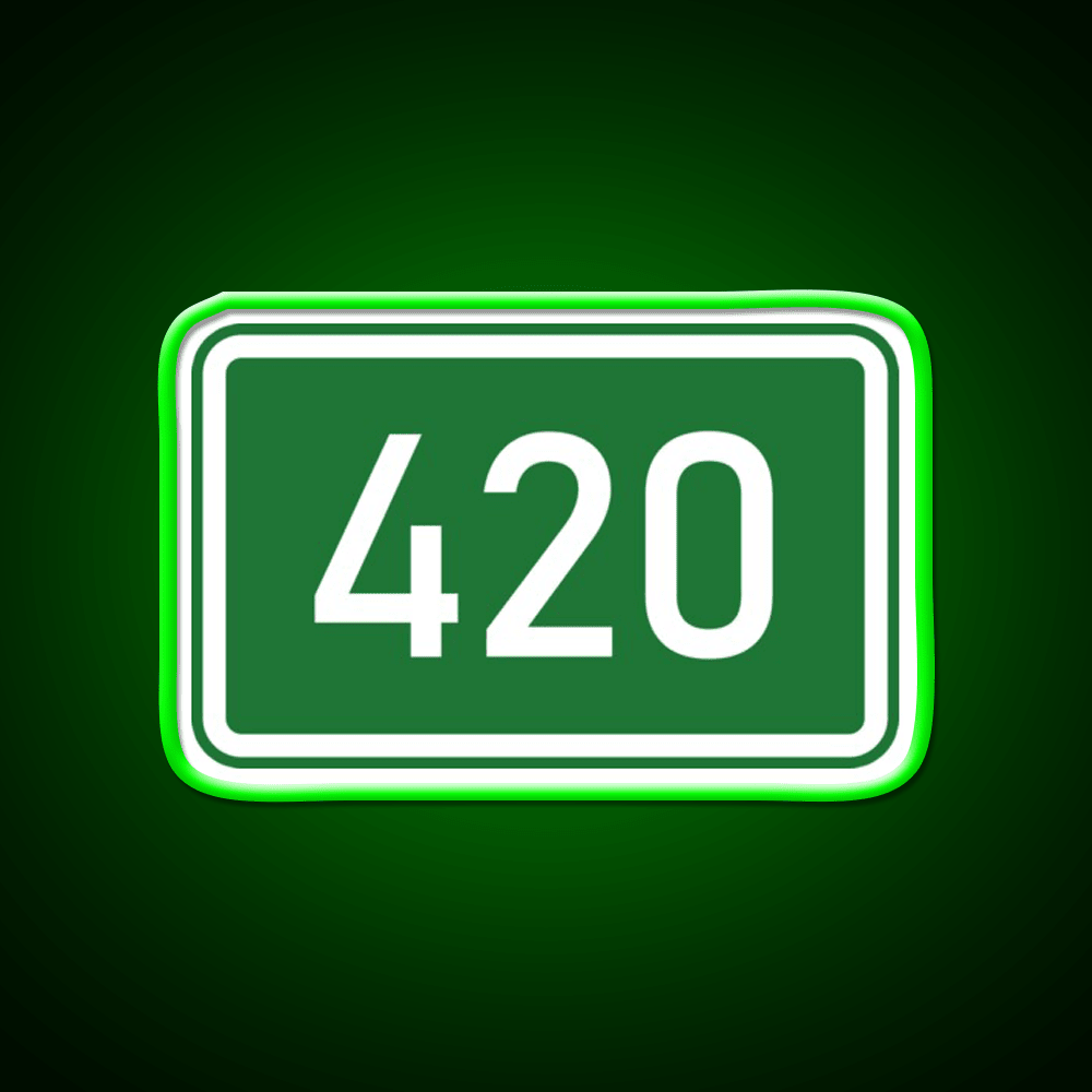 420 Mile Marker A Hemp Inspired Green Leaf Led Neon Sign Rgb Color - Shineneon