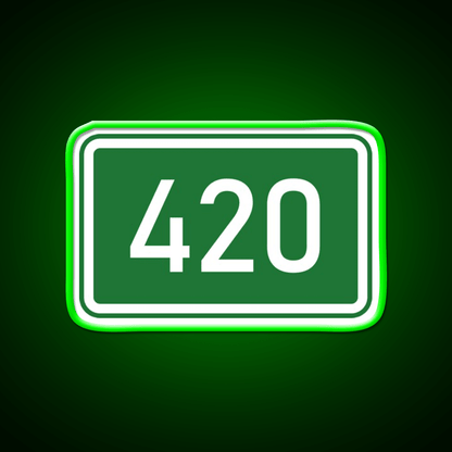 420 Mile Marker A Hemp Inspired Green Leaf Led Neon Sign Rgb Color - Shineneon