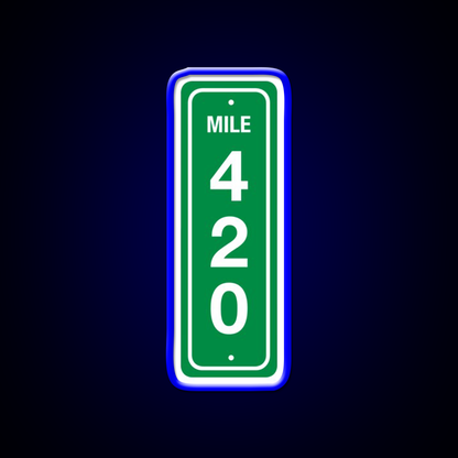 420 Mile Marker B Hemp Inspired Green Leaf Led Neon Sign Rgb Color - LED neon sign view 5