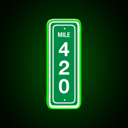420 Mile Marker B Hemp Inspired Green Leaf Led Neon Sign Rgb Color - LED neon sign view 8