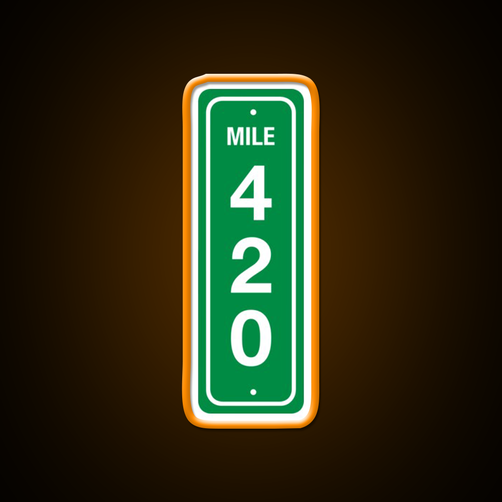 420 Mile Marker B Hemp Inspired Green Leaf Led Neon Sign Rgb Color - LED neon sign view 6