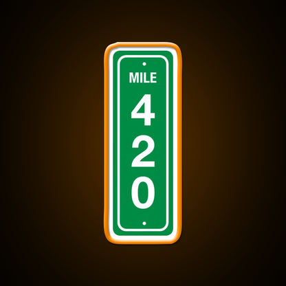 420 Mile Marker B Hemp Inspired Green Leaf Led Neon Sign Rgb Color - LED neon sign view 6