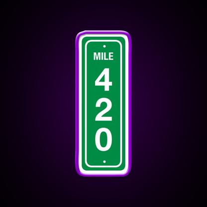 420 Mile Marker B Hemp Inspired Green Leaf Led Neon Sign Rgb Color - LED neon sign view 9