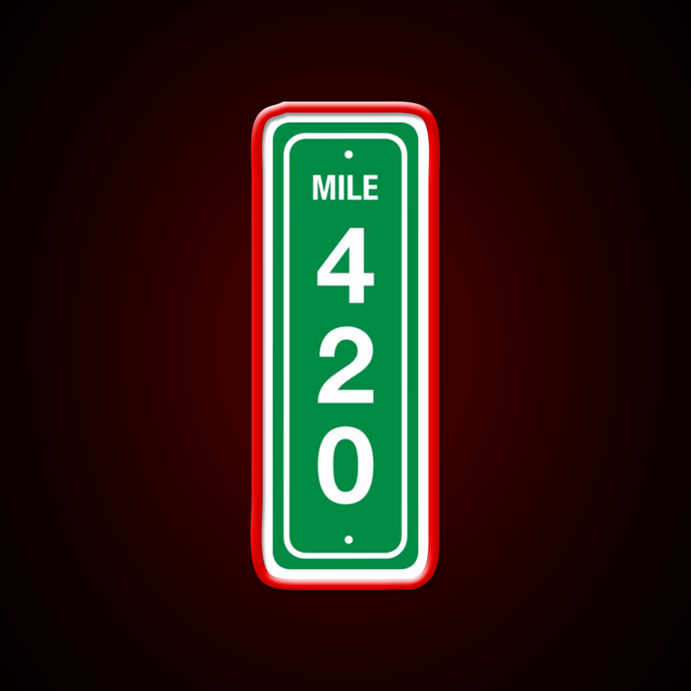 420 Mile Marker B Hemp Inspired Green Leaf Led Neon Sign Rgb Color - LED neon sign view 10