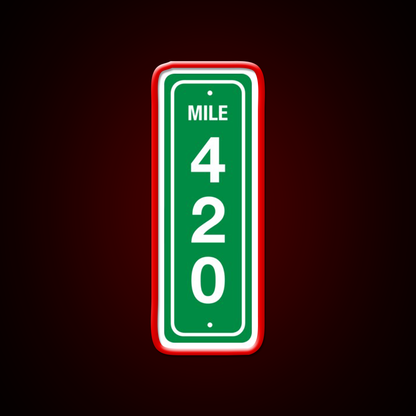 420 Mile Marker B Hemp Inspired Green Leaf Led Neon Sign Rgb Color - LED neon sign view 10