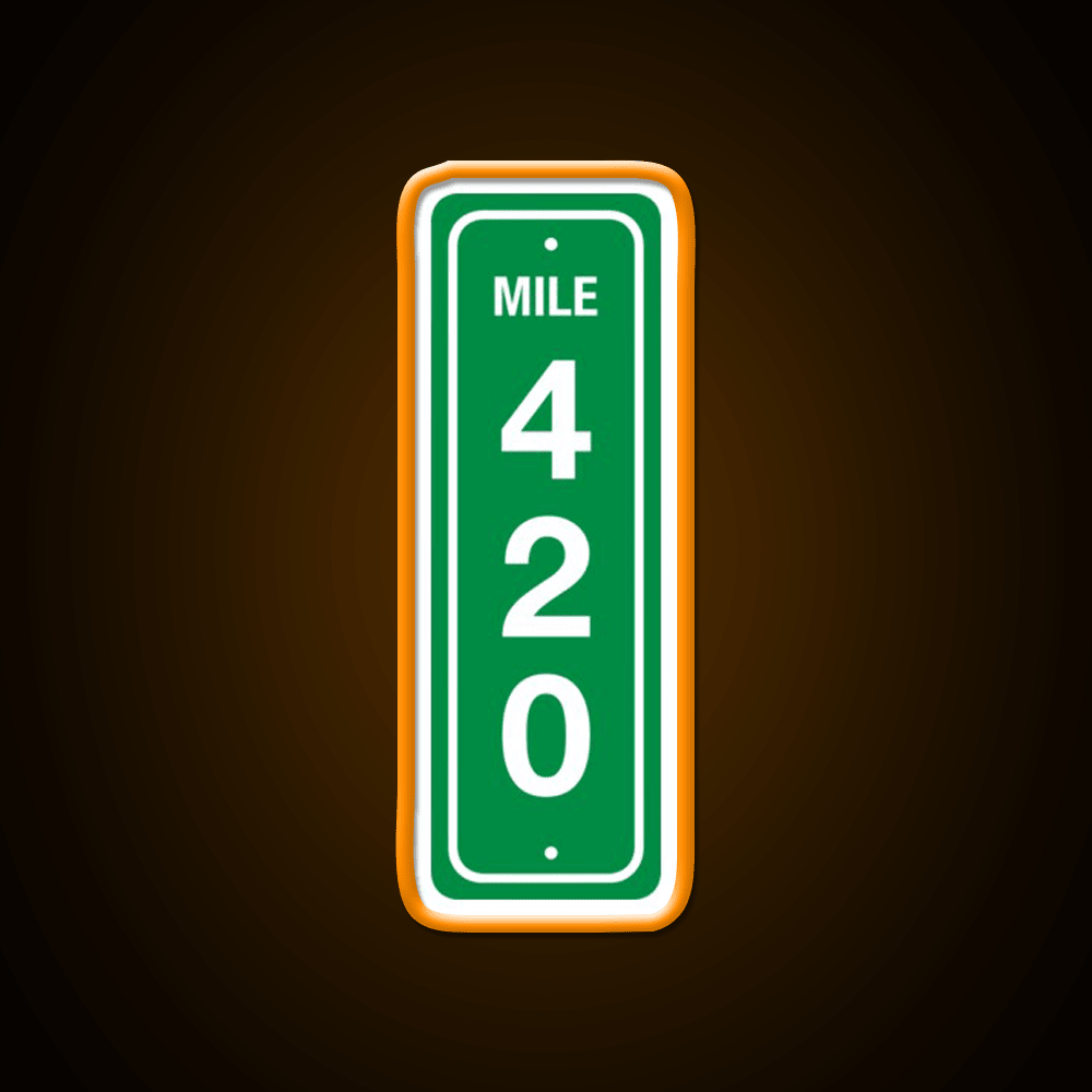 420 Mile Marker B Hemp Inspired Green Leaf Led Neon Sign Rgb Color - Shineneon