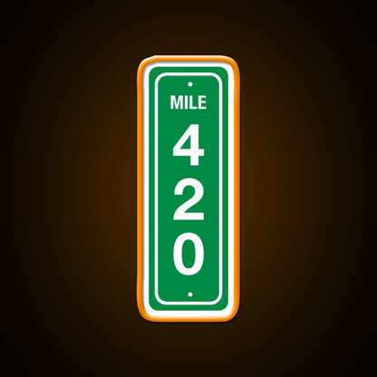 420 Mile Marker B Hemp Inspired Green Leaf Led Neon Sign Rgb Color - Shineneon