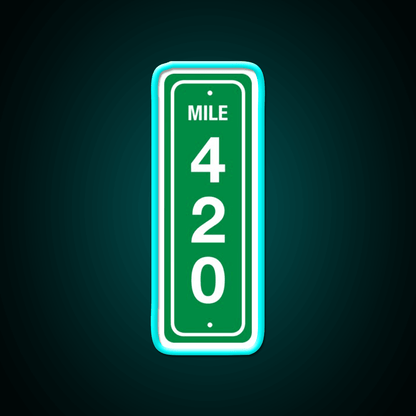 420 Mile Marker B Hemp Inspired Green Leaf Led Neon Sign Rgb Color - Shineneon