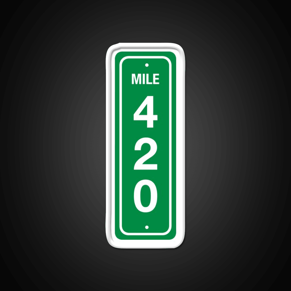 420 Mile Marker B Hemp Inspired Green Leaf Led Neon Sign Rgb Color - Shineneon