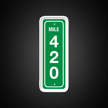 420 Mile Marker B Hemp Inspired Green Leaf Led Neon Sign Rgb Color - Shineneon